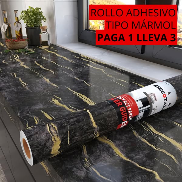 ROLLO DE MARMOL ADHESIVO PREMIUM - RESISTENTE AL CALOR Y HUMEDAD - ENVÍO GRATIS